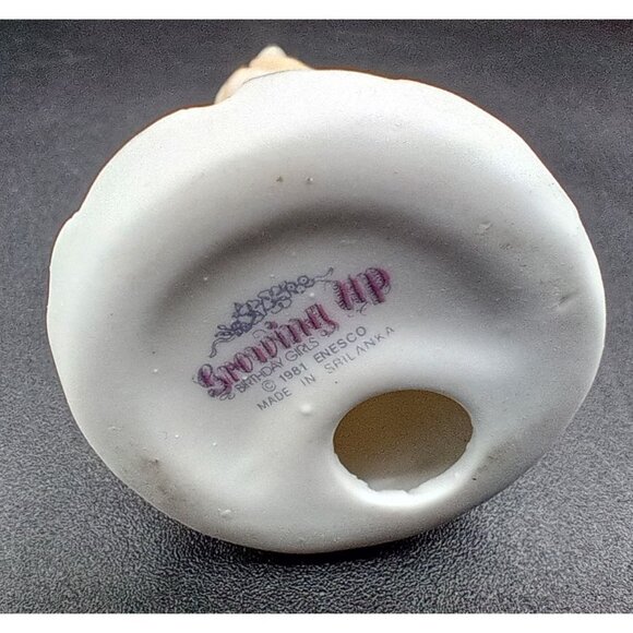 Growing Up Birthday Girls 2 Enesco 3" Celebration Blond Hair Blue Dress 1981 - Picture 14 of 15